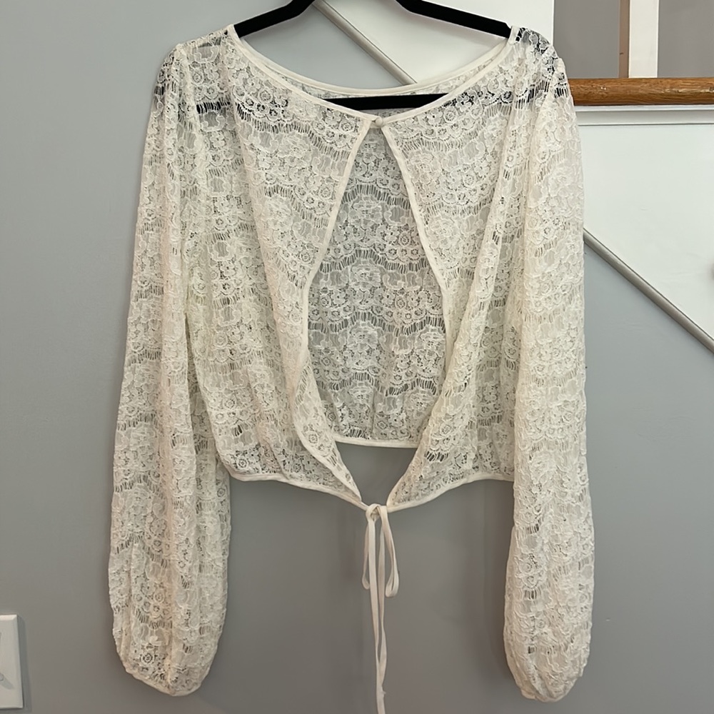 NWOT BHLDN Madeleine Fig Lace Wedding Topper Size  Large Z72 - Picture 2 of 4